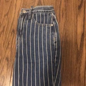 striped straight jeans